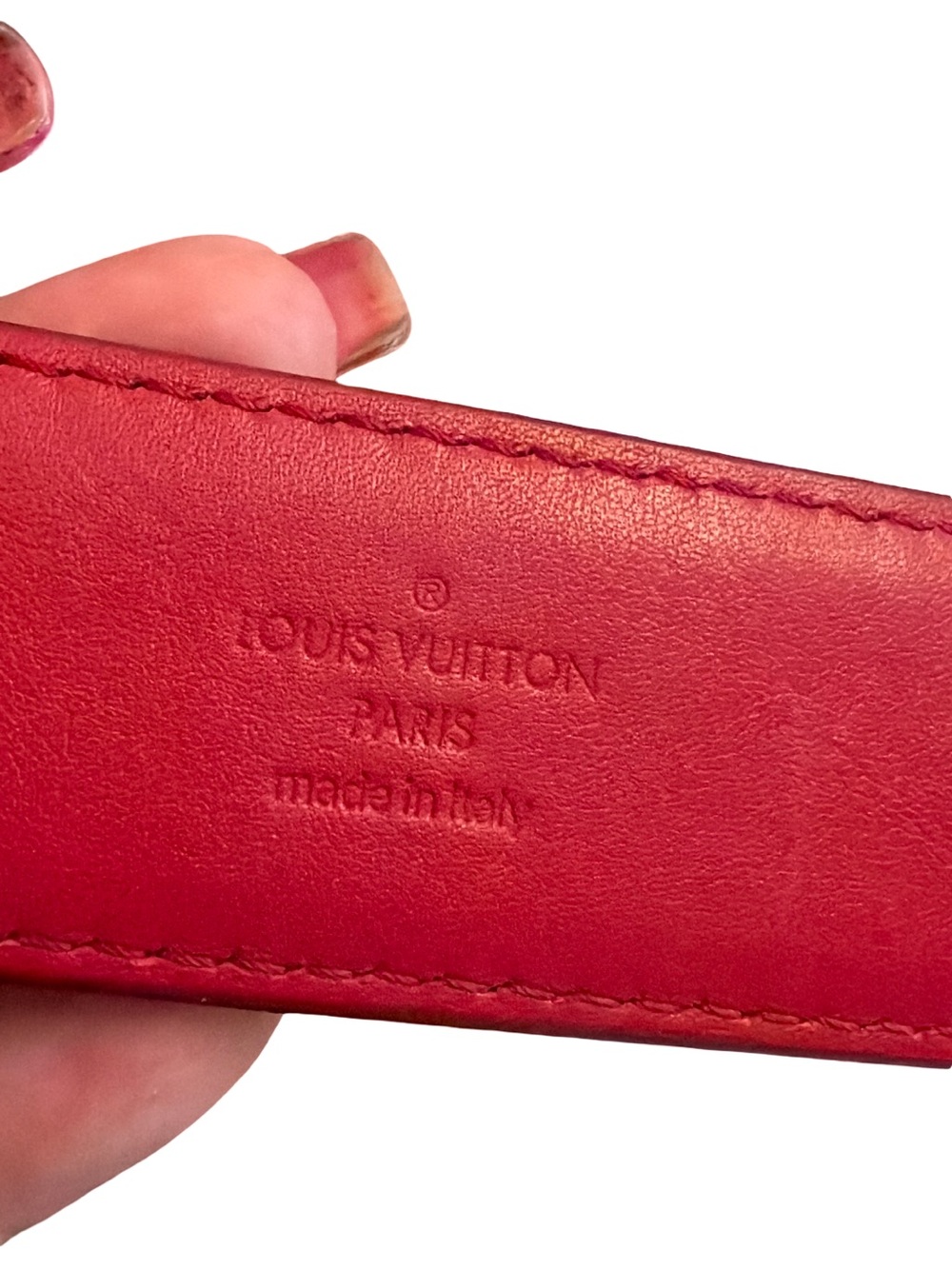 Louis Vuitton Red New Wave Calfskin Leather Crossbody Shoulder Bag MM Chain Link - Picture 6 of 16